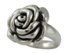 Rosenring groß - Silberring 925/Sterling Rose Antik