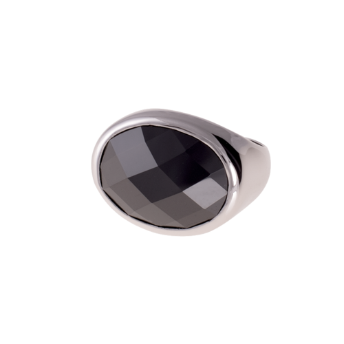Ring mit schwarzen Zirkonia - Silber Ring 925/Sterling