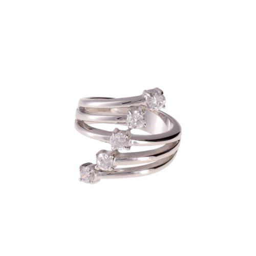 Ring mit Zirkonia, rhodiniert - Silber Ring 925/Sterling