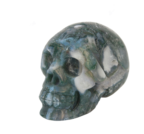 Grüner Moos Achat Totenkopf Skull - 263g