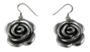 Rose Antik groß - Silberne Ohrhänger 925/Sterling