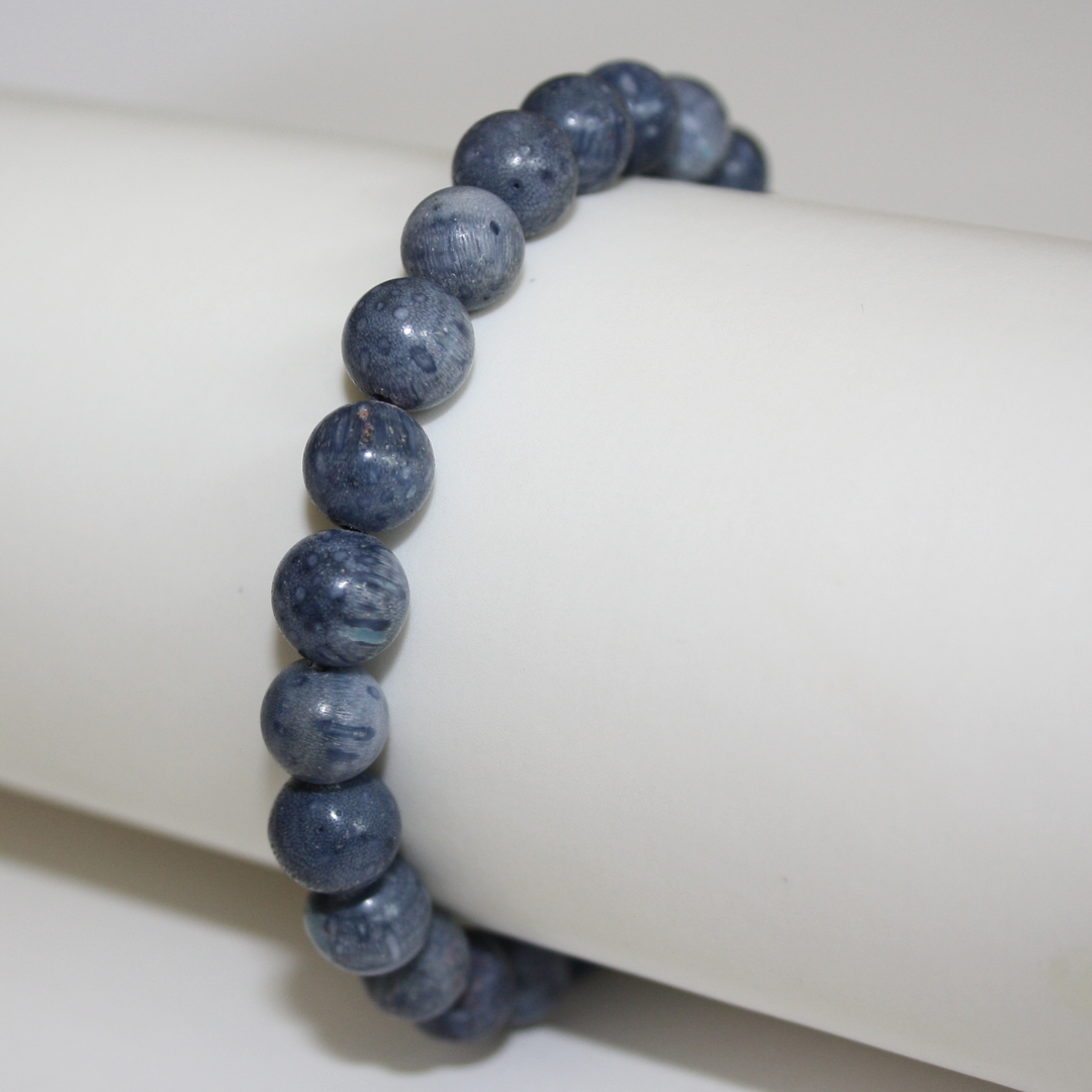 Elegantes Armband aus Schaumkorallen 8,5mm 19cm Blau 