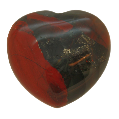 Afrikanischer Blutstein Herz Edelstein Handschmeichler 40mm