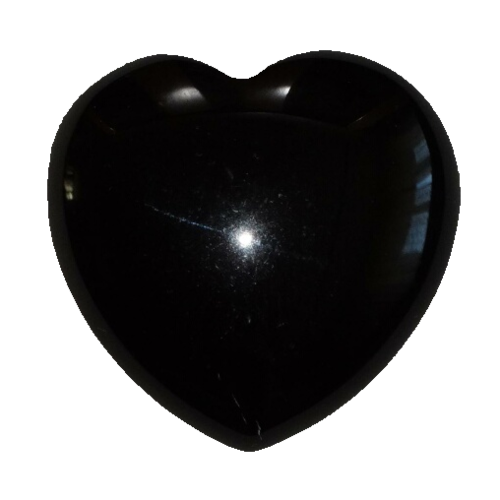 Obsidian Herz Edelstein Handschmeichler 40mm •	Wunderschönes Herz aus echtem Obsidian Edelstein. •	D
