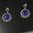 Silberne Ohrstecker 925/Sterling mit Markasiten und Lapis Lazuli